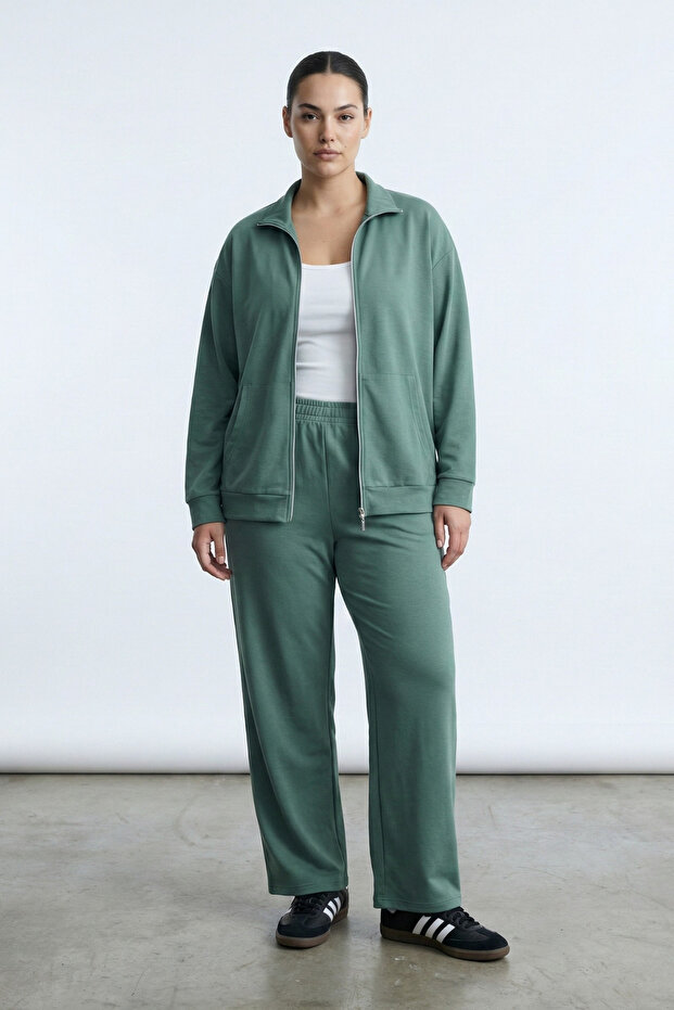 Set with Two Thread Zippered Kangaroo Pockets M-6Xl Large Size