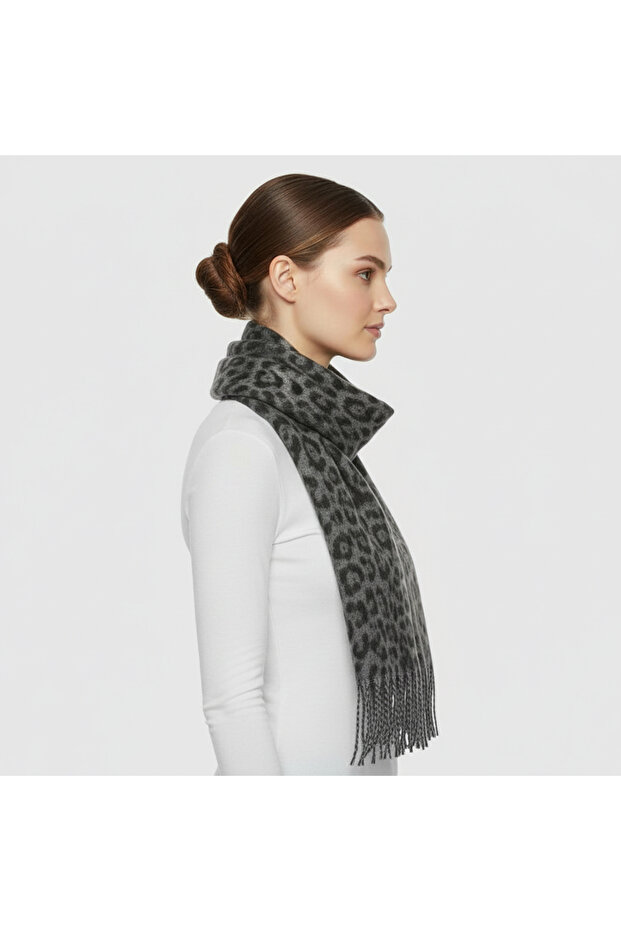 Leopar Desenli Atkı - 4