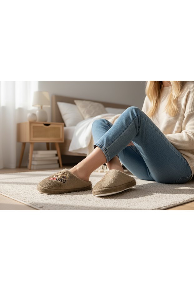 Women's Home Slippers Winter Women's Plush Furry Women's Carpet Slippers Trending Slippers Bohça Dowery