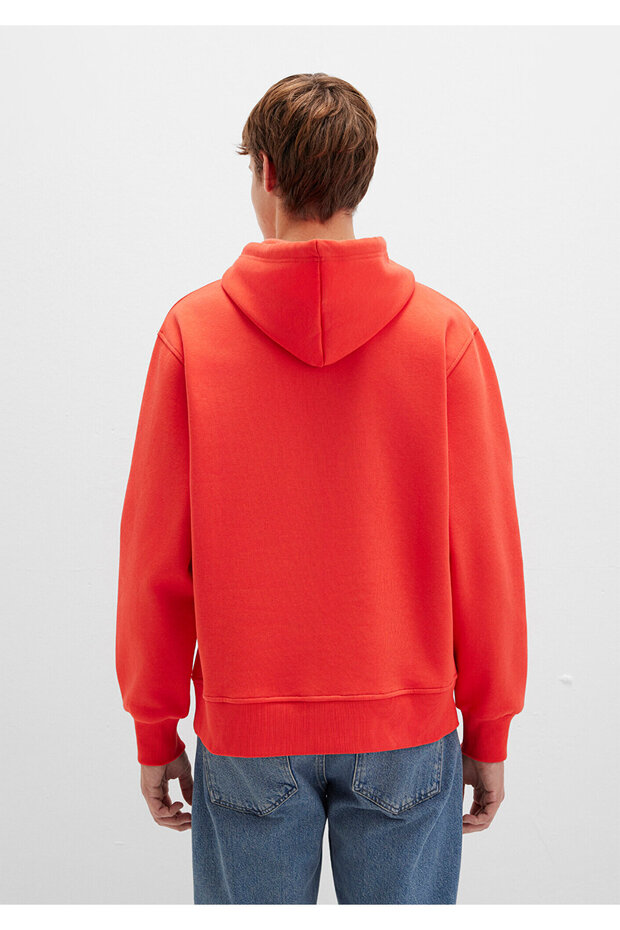 Logo vyšívaná červená mikina s kapucí 065809 -70481 - 5