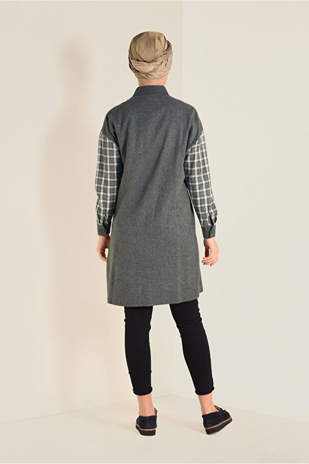 Square Patterned Buttoned Tunic 4633 - 3