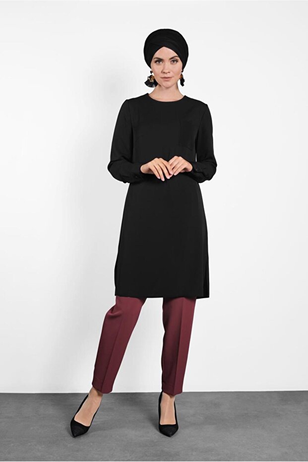 40169 موديل تونيك أساسي - بفتحات على الجوانب - 2