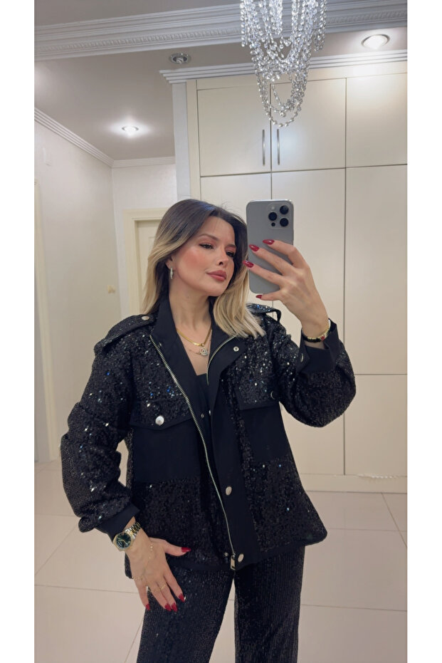 Payetli Ceket - 1