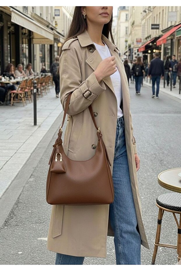 Tan Women's Shoulder and Hand Bag
