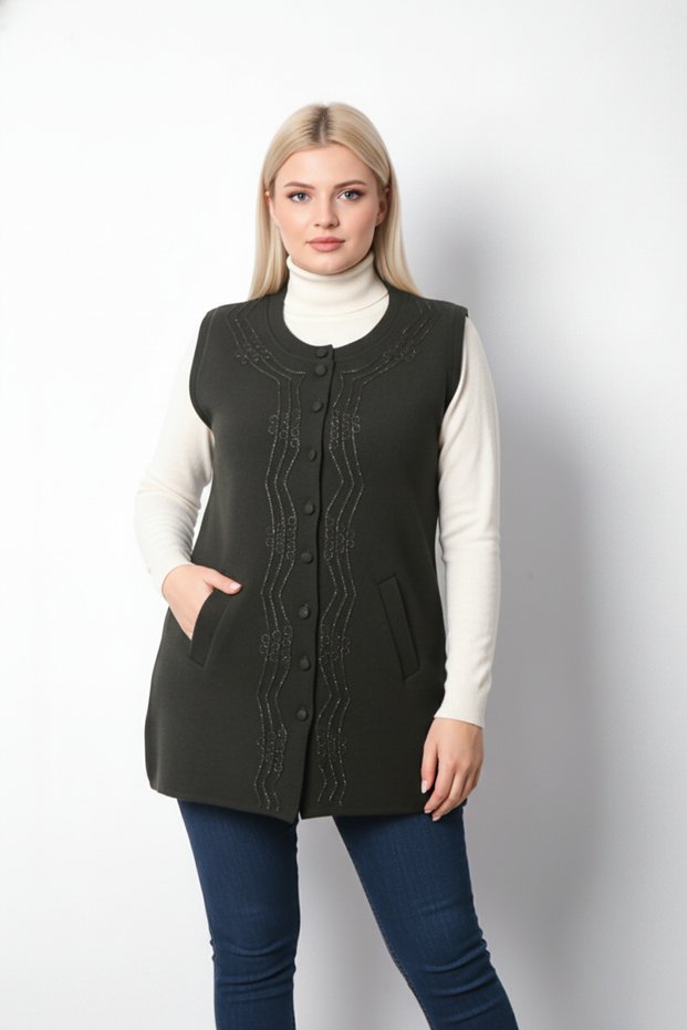 Knitwear Women's Woolen Laselle Thick High Quality Winter Mother Vest