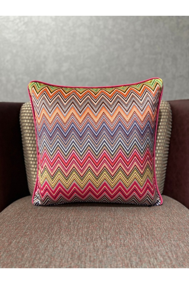 Imported Silk Velvet Pattern Throw Pillow Cover 43X43Cm (Double Sided Pattern)