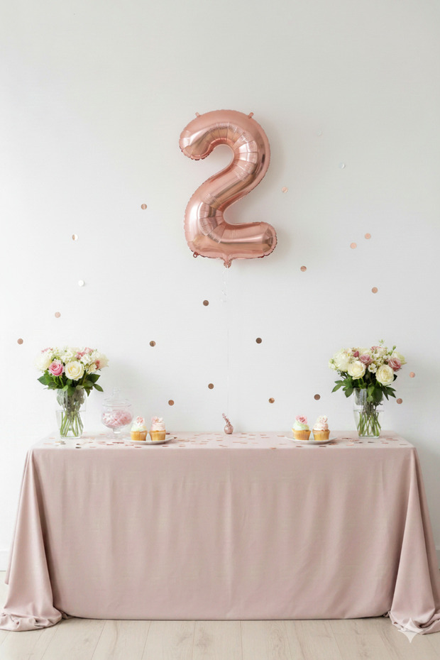 Rose Gold 2 Year Old Foil Balloon 76-80 cm