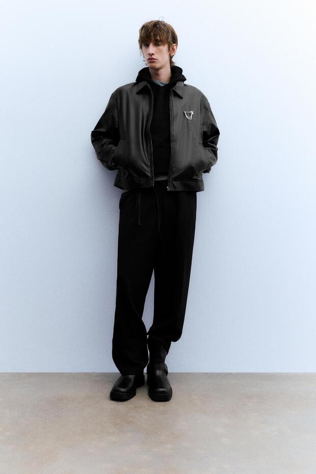 Suni deri trucker ceket - 2