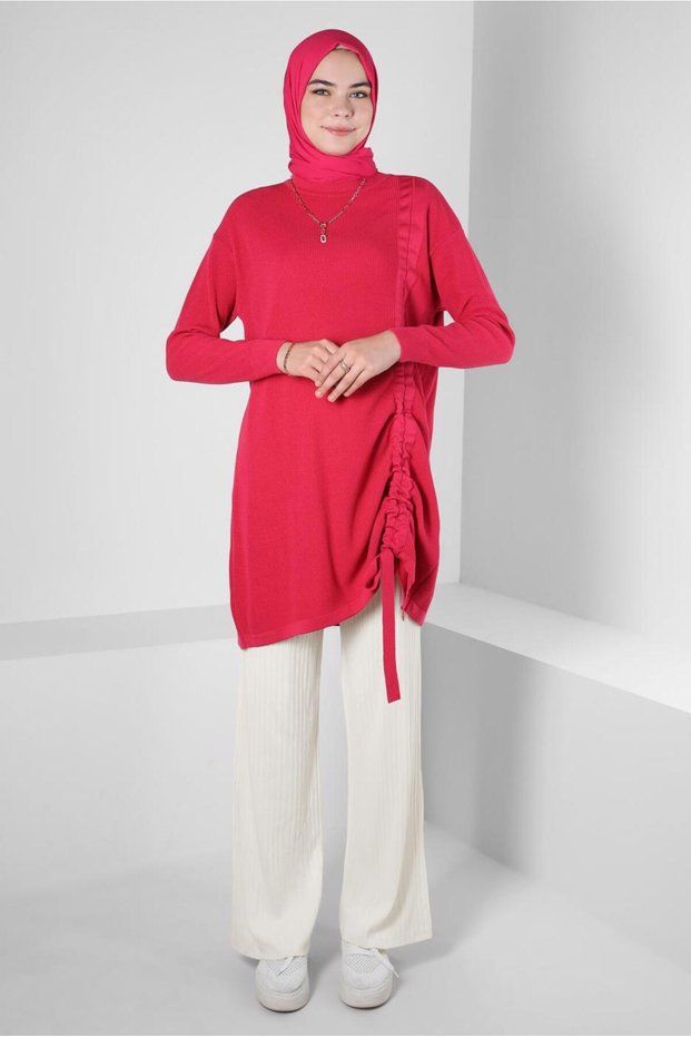 Yani Büzgülü Tri̇ko Tunic 44018