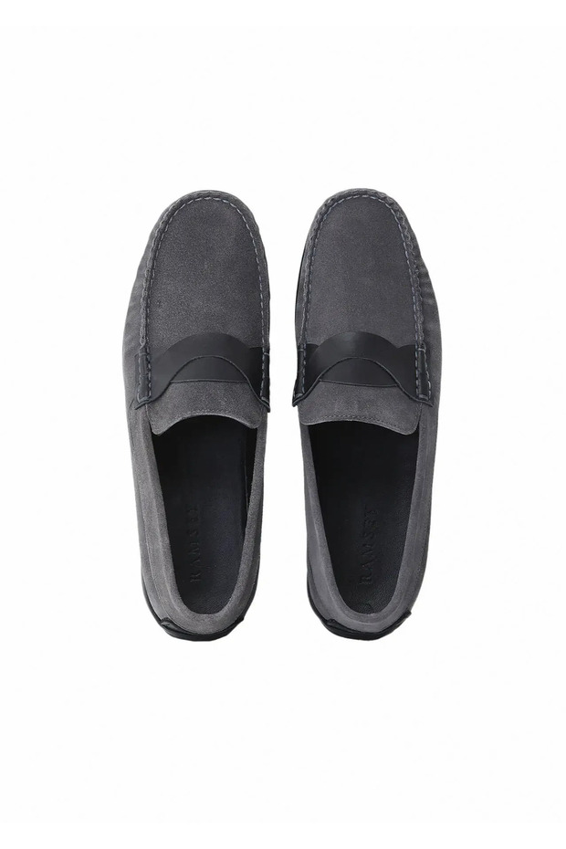 Gri Süet Casual Loafer - 6
