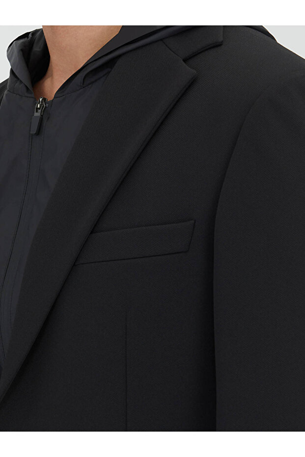 Siyah Düz Modern Fit Örme Ceket - 6