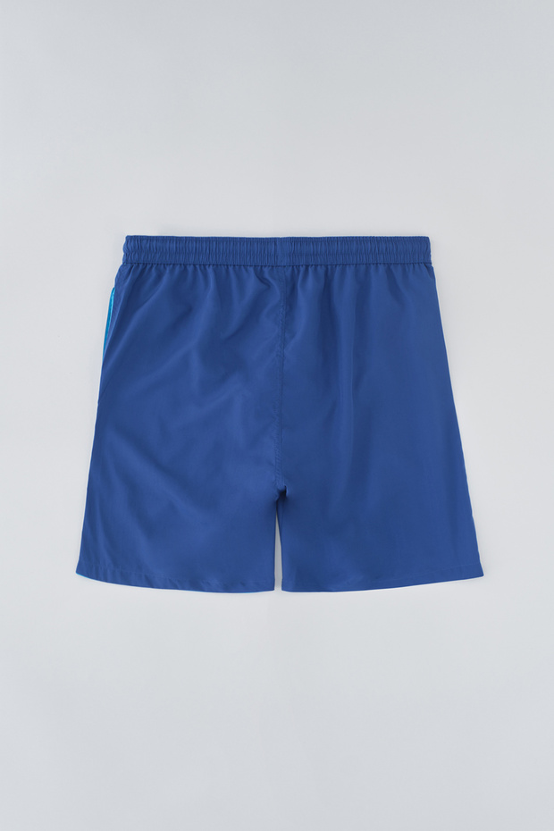 Indigo Micro Orta Düz Deniz Şortu - 5