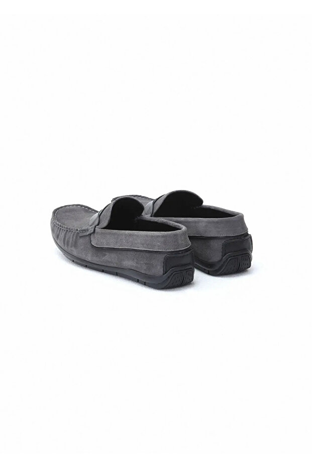 Gri Süet Casual Loafer - 4