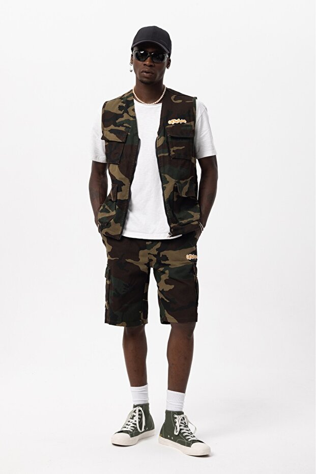 Of The System Yeşil Kamuflaj Erkek Şort - 5