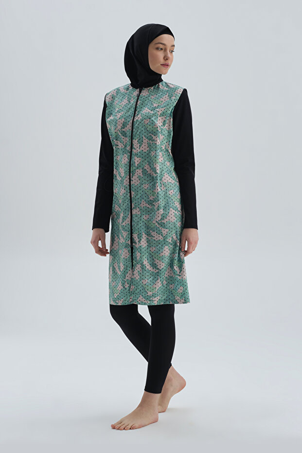 Siyah Tesettür Mayo - 7