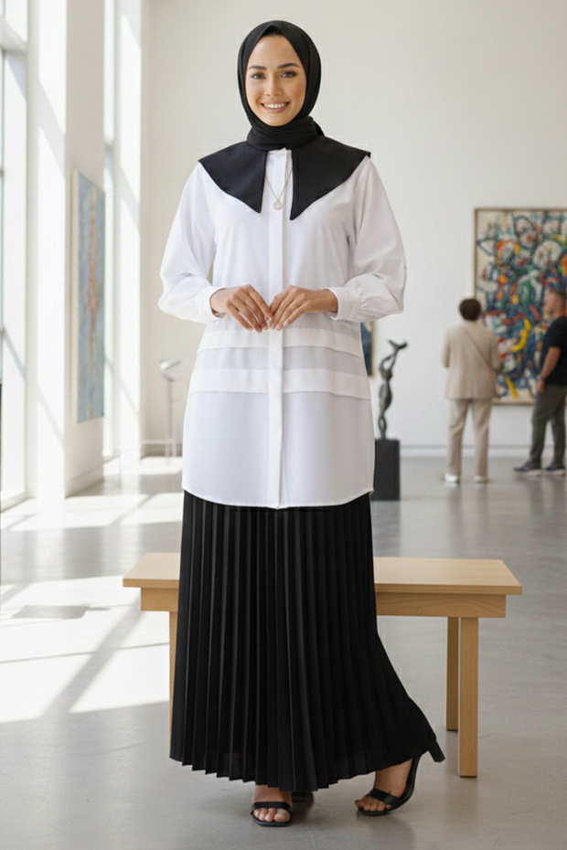 2068 Pointed Collar Shirt White