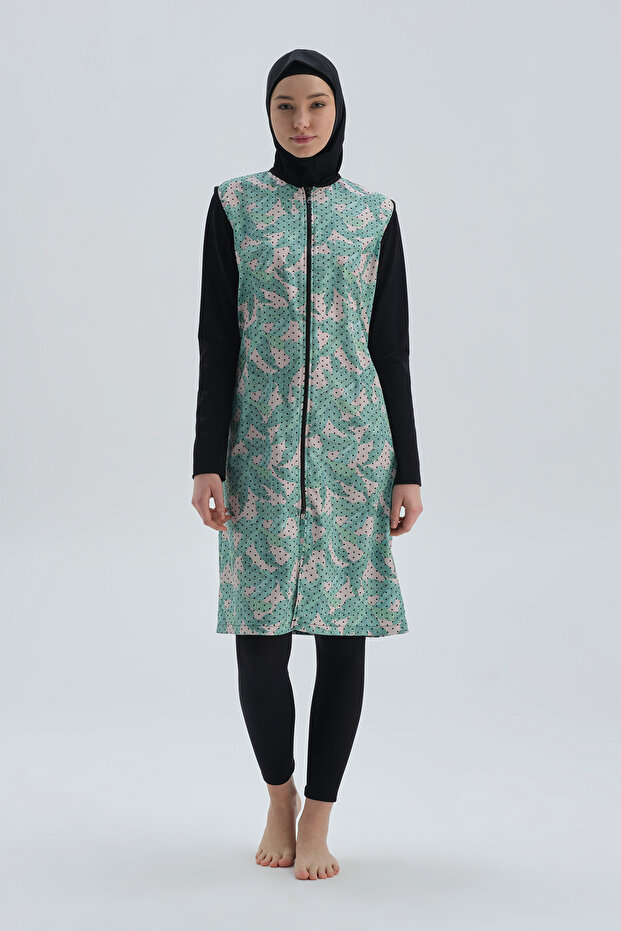 Siyah Tesettür Mayo - 5