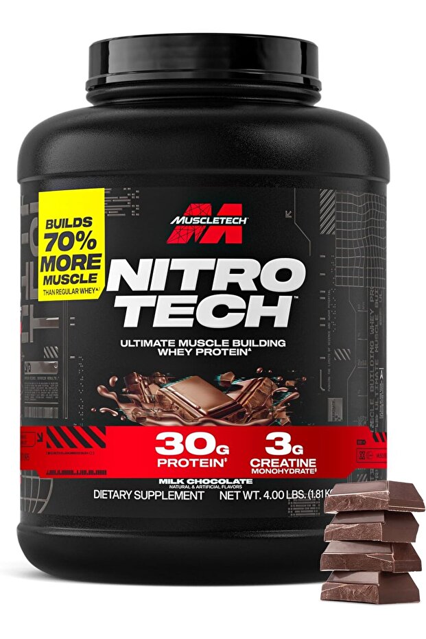 MuscleTech NitroTech Whey Protein Ultimate Muscle Building Formula Increase strength & Performance M