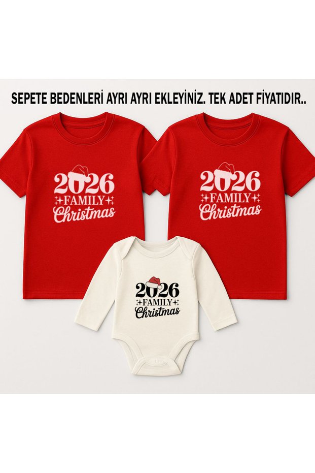 2026 New Year New Year's Day Christmas Christmas Printed Mother Father Baby Family T-Shirt Bodysuit Combination