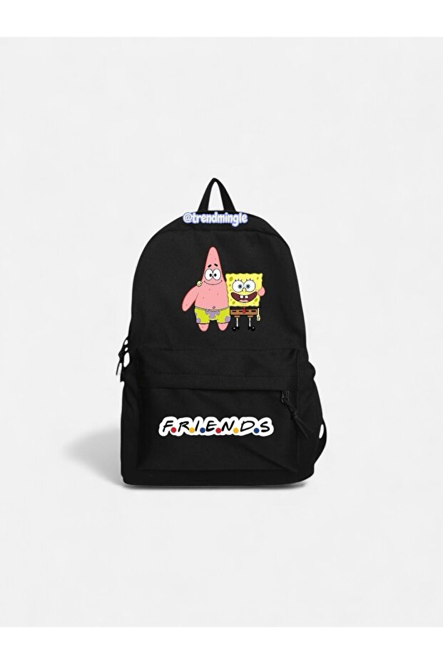 حقيبة ظهر مدرسية من Square Pants And Patrick Star Bestfriend Couple مطبوع للمدرسة والدروس والدورات