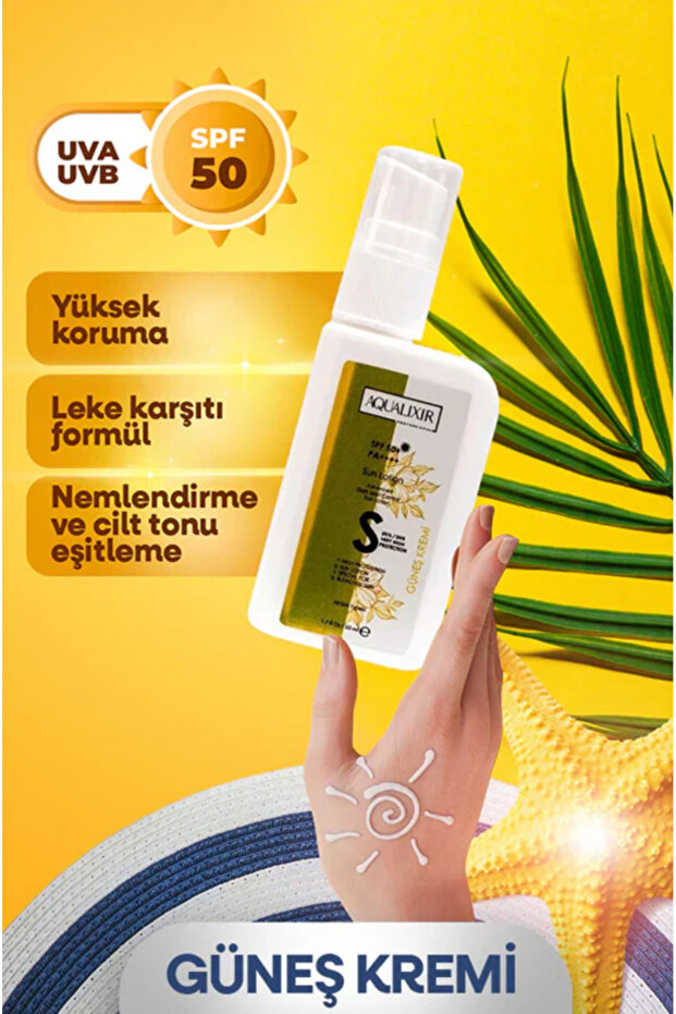 AQUALIXIR PROFESSIONAL Leke Karşıtı Yüksek Korumalı 50 Spf Güneş Kremi 50 ml