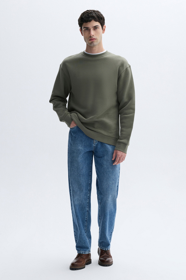 OVERSIZE BİSİKLET YAKA SWEATSHIRT - 4