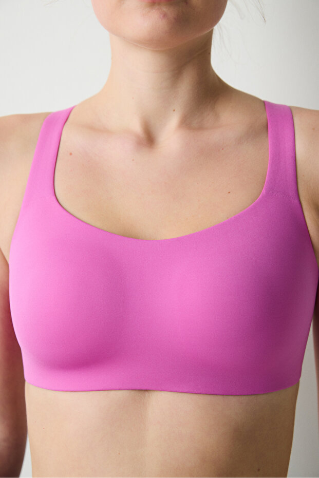 Back Strapped Fuchsia Bra - 5