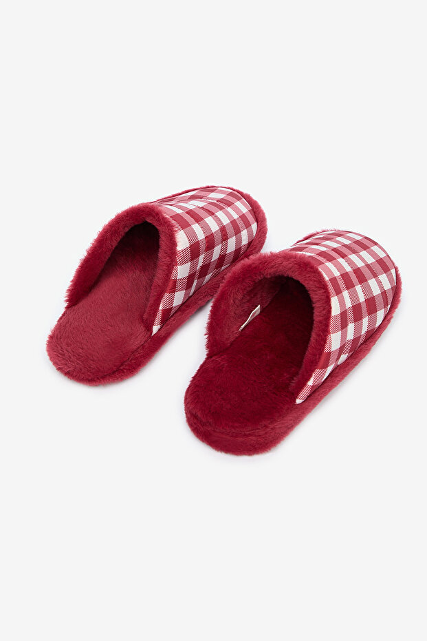 Red Gingham Kırmızı Terlik - 3