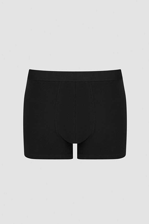 Erkek Pamuklu Basic Black 3'lü Boxer - 2
