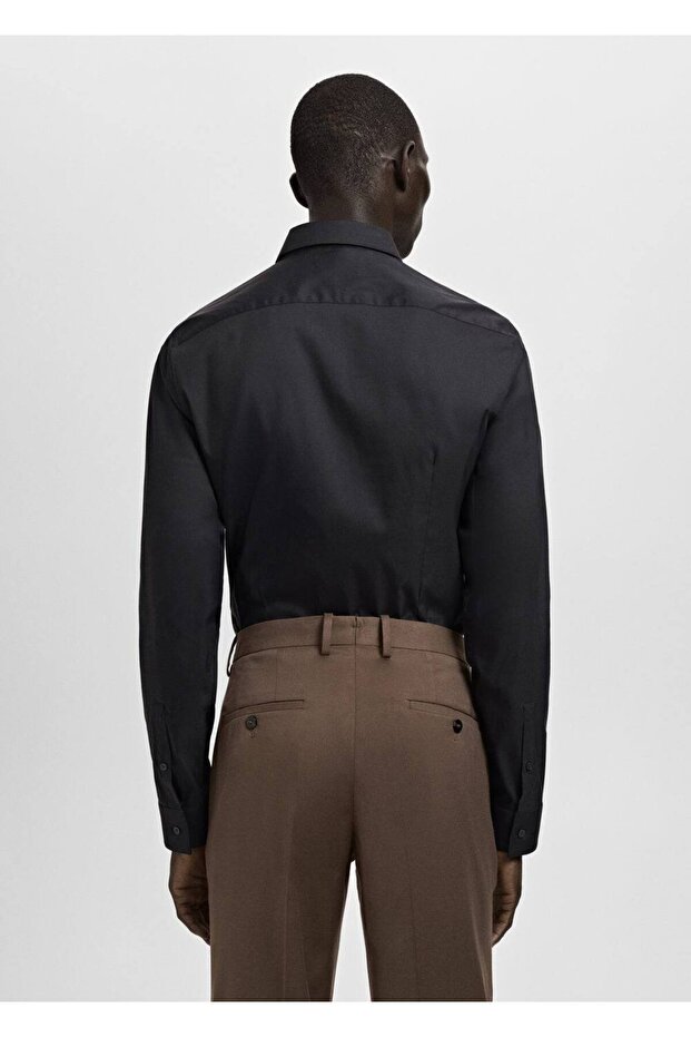 Slim fit pamuklu gömlek - 4