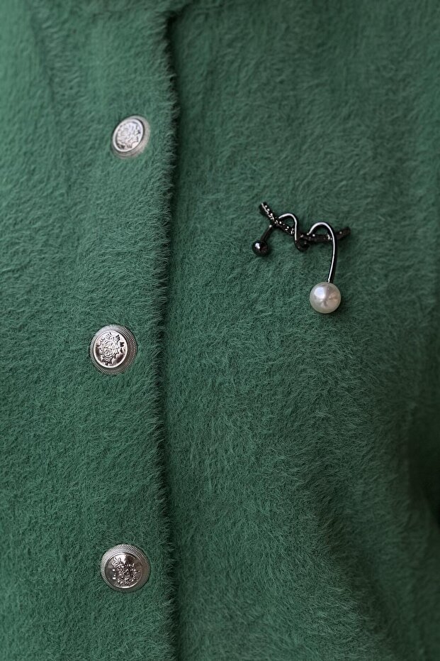 Önden Çıtçıtlı Basic Angora Hırka - 4