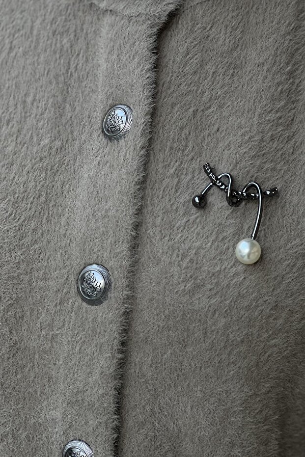 Önden Çıtçıtlı Basic Angora Hırka - 4