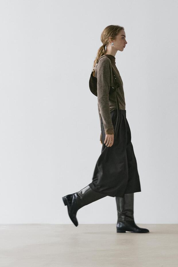 %100 yün uzun bermuda şort - 3