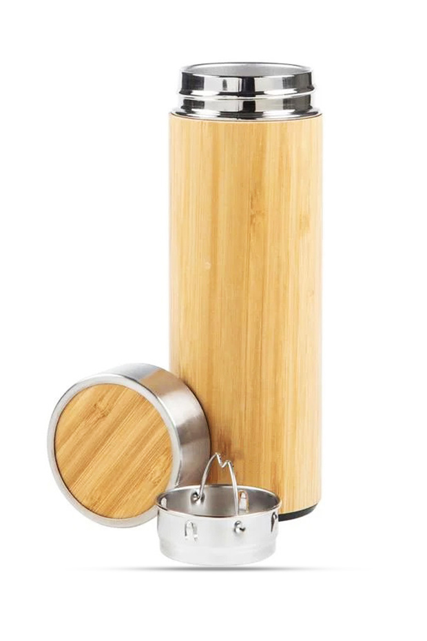 Bambu Kaplamalı Termos 350 ml: Doğallık ve Fonksiyonellik Bir Arada! - 3
