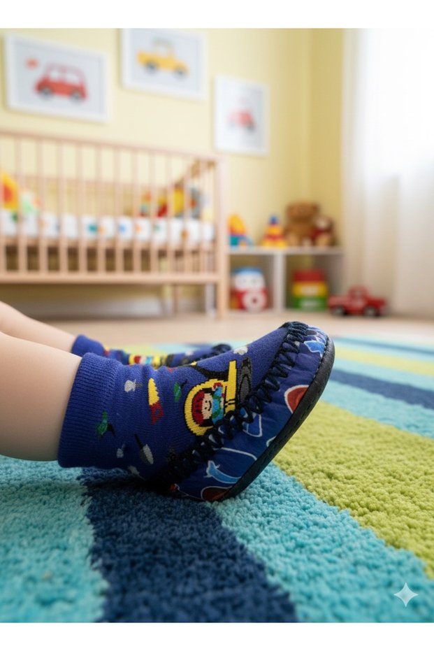 Children's Moccasin Socks Booties Slippers - Non-Slip Home & Kindergarten Shoes