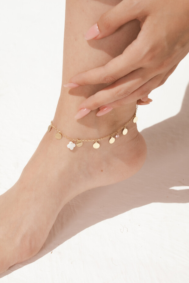 14 Ayar Altın Pullu Halhal - 1