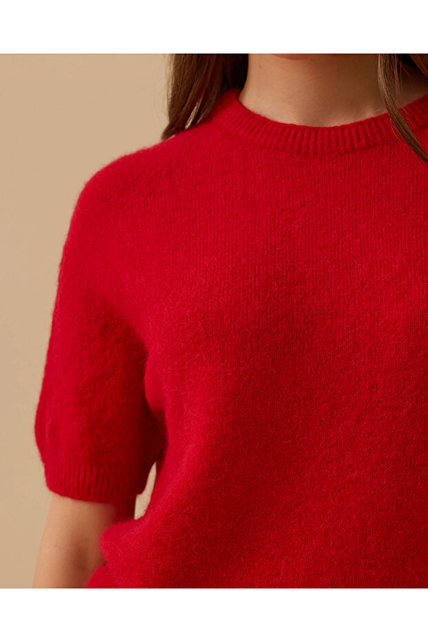 Kısa Kollu Triko Bluz - 4