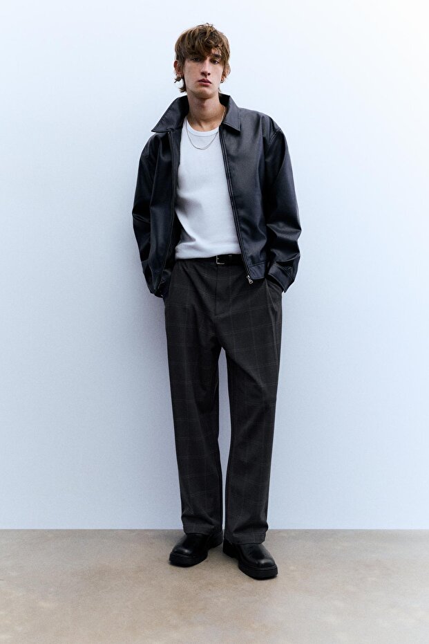 Tailored fit kareli pantolon - 1