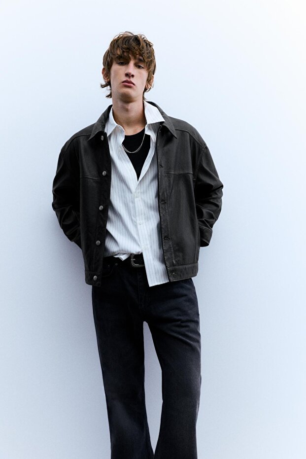 %100 deri trucker ceket - 2