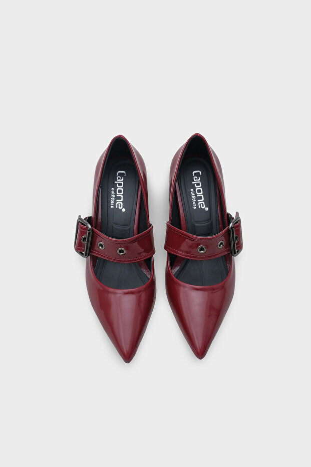 Catherin hegyes orrú, vastag, közepes sarkú pántos női cipő - 5