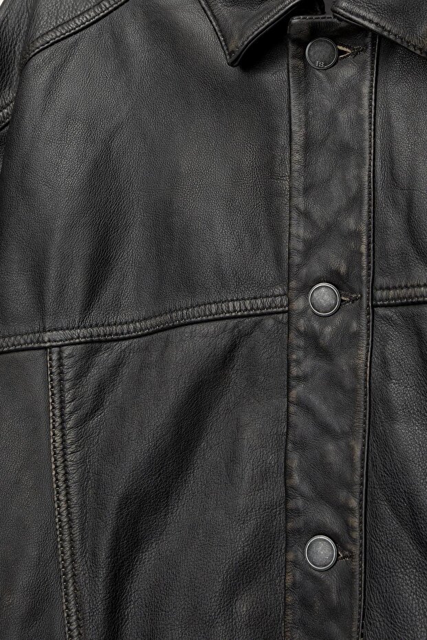 %100 deri trucker ceket - 8