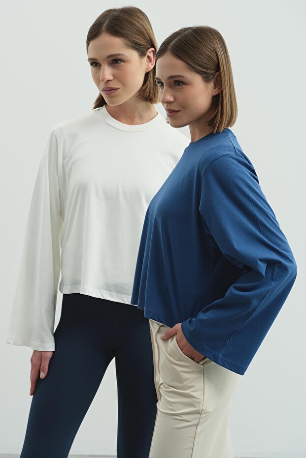 Wide Sleeve Oversize 2 Pack T-Shirt 965 Indigo/Ecru