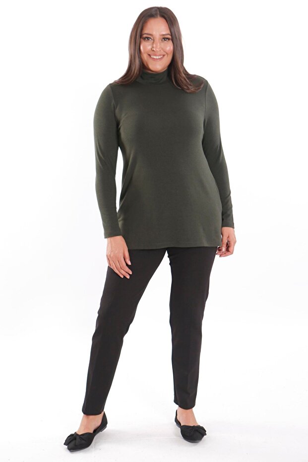 Basıc Yarım Balıkçı Haki Bluz - 5