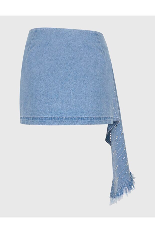 Silenzio Kadın Etek Mavi - 8