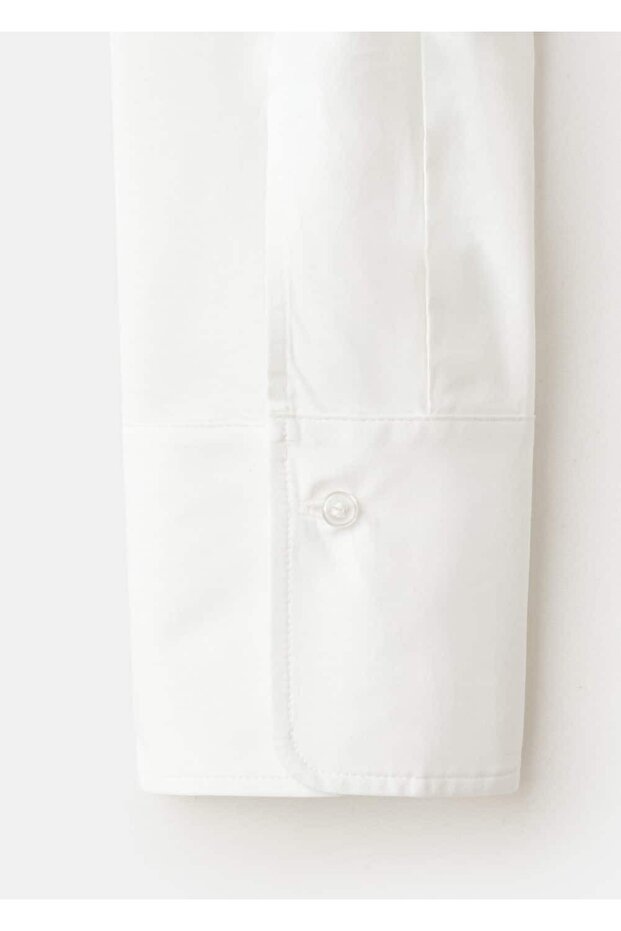 Bedene oturan poplin gömlek - 8