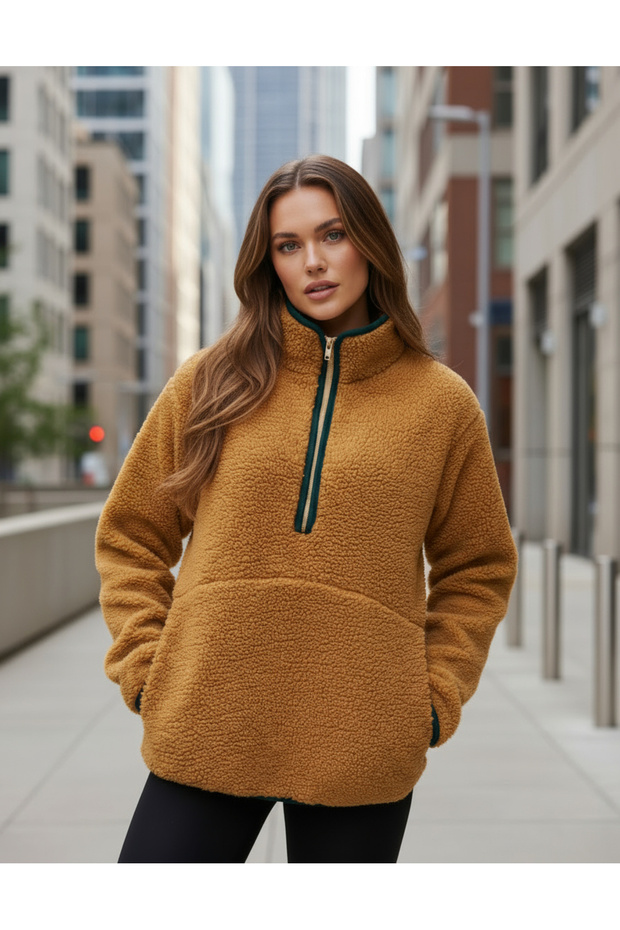 Peluş Örme Sweatshirt - 4