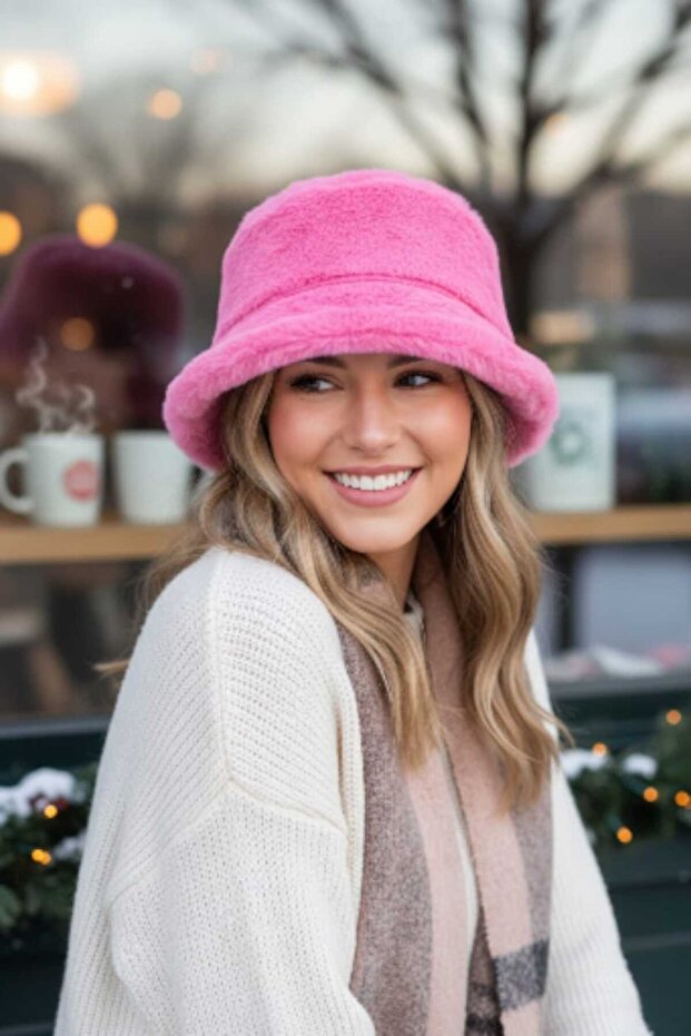 Women's Winter Plush Bucket Hat