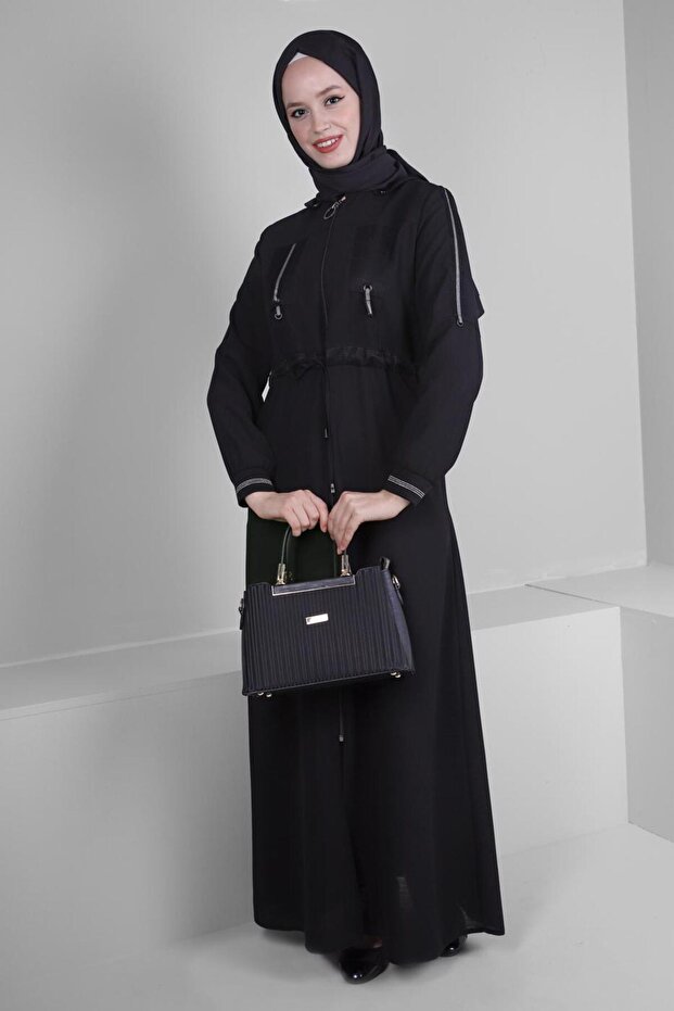 REMOVABLE HOODED ZIPPERED COAT 10734