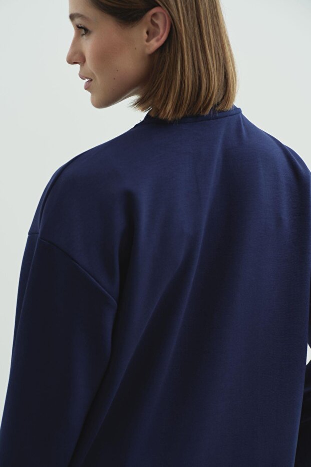 Oversize Basic Sweatshirt 980 Sax - 4