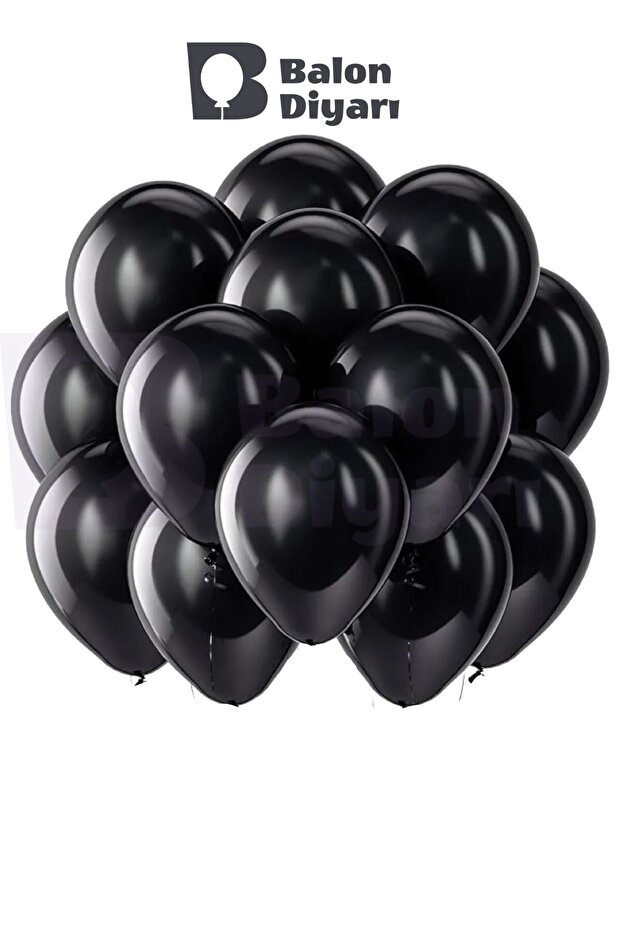 5 Colorful Black Balloons - Premium Latex